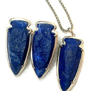 Kendra Scott Lapis Arrowhead Necklace and Earrings